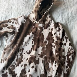 Abercrombie & Fitch Brown Cow Print Hoodie